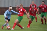 Salford City's Michael Gill bamboozles the Harrogate Railway defence